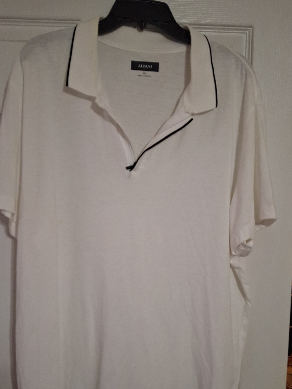 Alfani White Polo with Black Trim